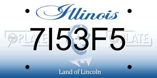 7I53F5 Illinois License Plate