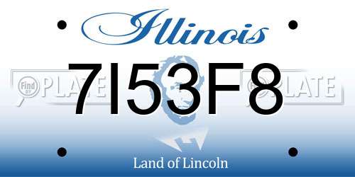 7I53F8 Illinois License Plate