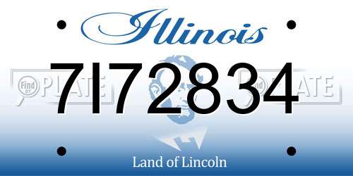 7I72834 Illinois License Plate