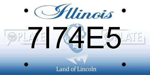 7I74E5 Illinois License Plate