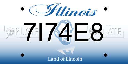 7I74E8 Illinois License Plate