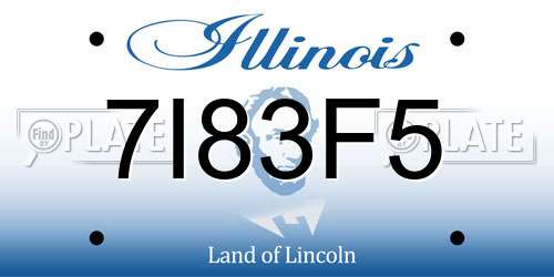 7I83F5 Illinois License Plate