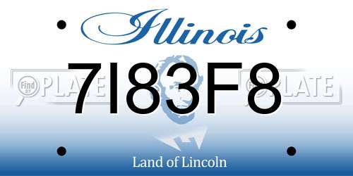 7I83F8 Illinois License Plate