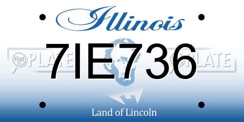 7IE736 Illinois License Plate