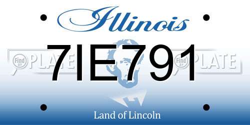 7IE791 Illinois License Plate