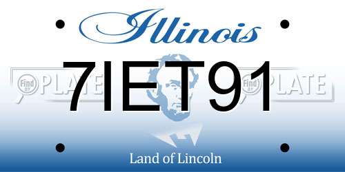 7IET91 Illinois License Plate