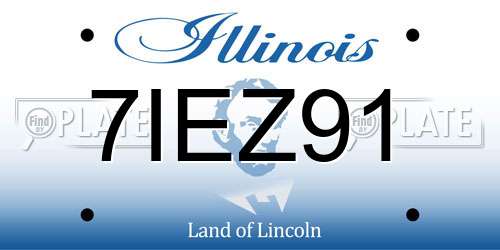 7IEZ91 Illinois License Plate