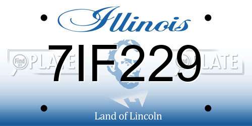 7IF229 Illinois License Plate
