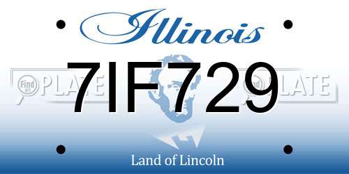 7IF729 Illinois License Plate