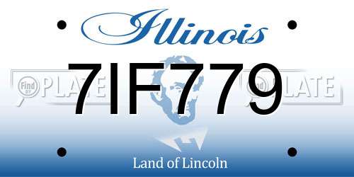 7IF779 Illinois License Plate