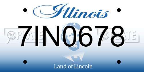 7IN0678 Illinois License Plate