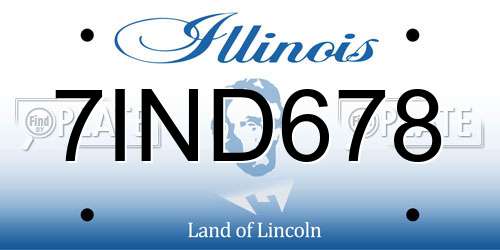 7IND678 Illinois License Plate