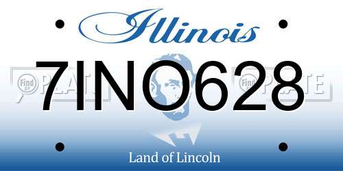 7INO628 Illinois License Plate