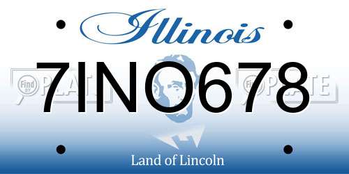 7INO678 Illinois License Plate