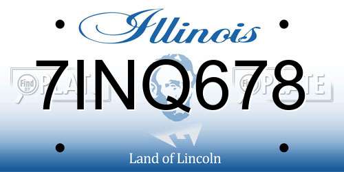 7INQ678 Illinois License Plate
