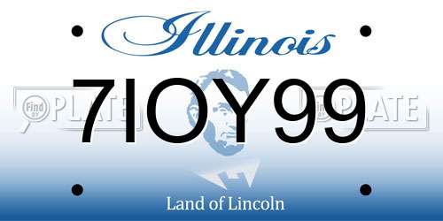 7IOY99 Illinois License Plate
