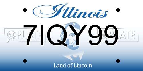 7IQY99 Illinois License Plate