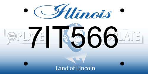 7IT566 Illinois License Plate
