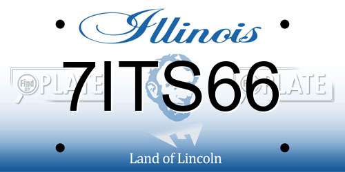7ITS66 Illinois License Plate