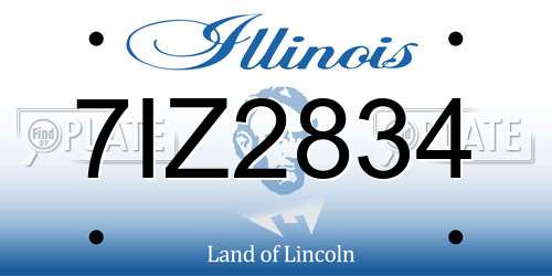 7IZ2834 Illinois License Plate