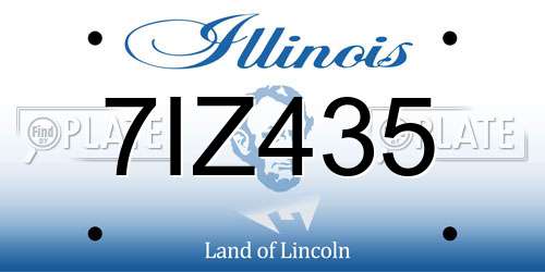 7IZ435 Illinois License Plate
