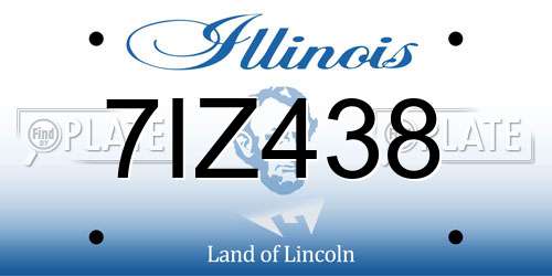 7IZ438 Illinois License Plate