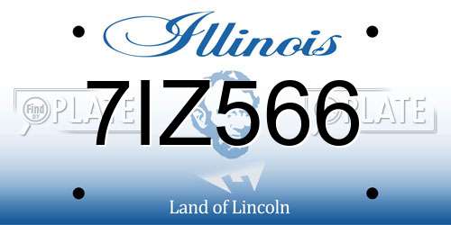 7IZ566 Illinois License Plate