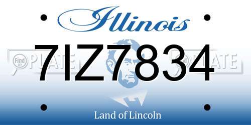 7IZ7834 Illinois License Plate