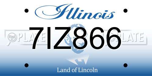 7IZ866 Illinois License Plate