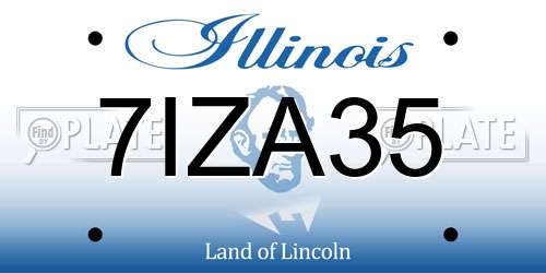 7IZA35 Illinois License Plate