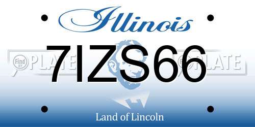 7IZS66 Illinois License Plate