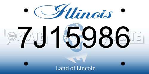 7J15986 Illinois License Plate
