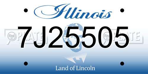 7J25505 Illinois License Plate