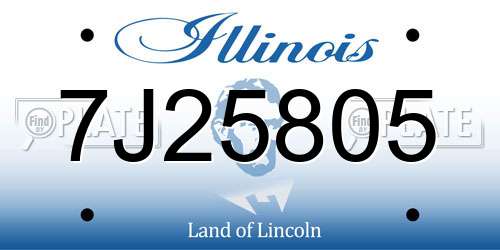 7J25805 Illinois License Plate