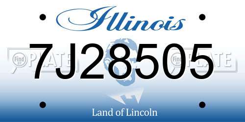 7J28505 Illinois License Plate