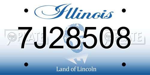 7J28508 Illinois License Plate
