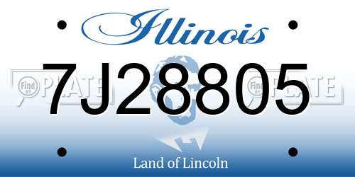 7J28805 Illinois License Plate