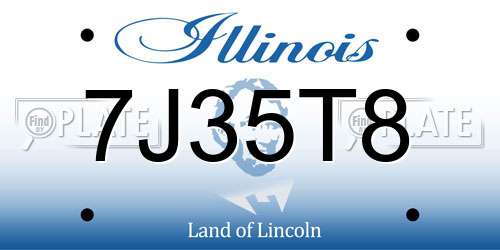 7J35T8 Illinois License Plate