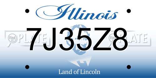 7J35Z8 Illinois License Plate
