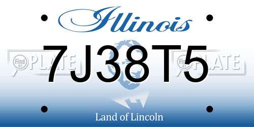 7J38T5 Illinois License Plate