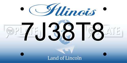 7J38T8 Illinois License Plate