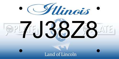 7J38Z8 Illinois License Plate