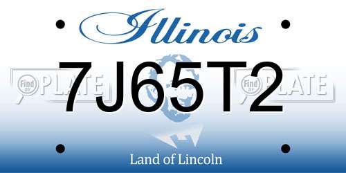 7J65T2 Illinois License Plate