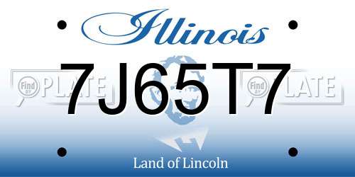 7J65T7 Illinois License Plate