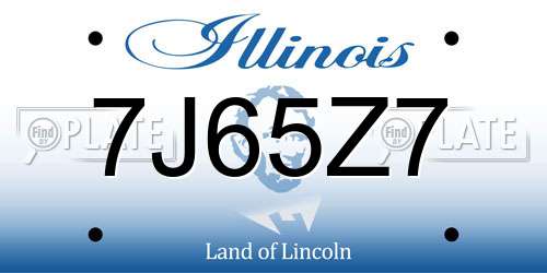 7J65Z7 Illinois License Plate