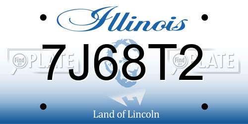 7J68T2 Illinois License Plate