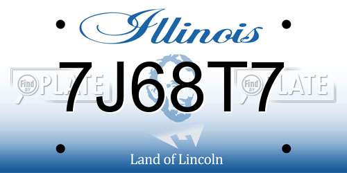 7J68T7 Illinois License Plate