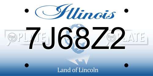 7J68Z2 Illinois License Plate