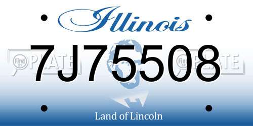 7J75508 Illinois License Plate