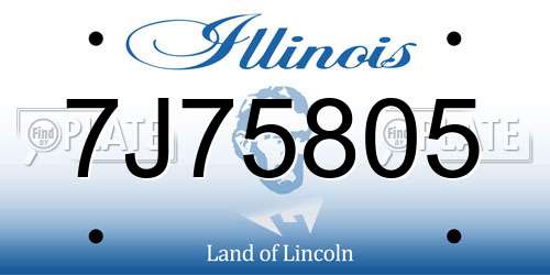 7J75805 Illinois License Plate